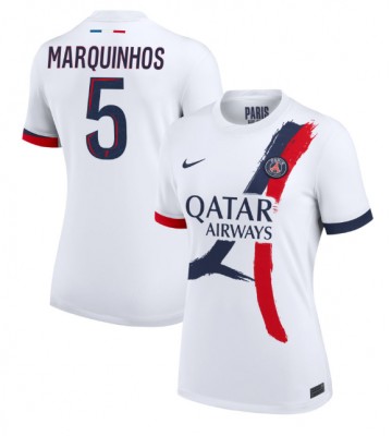 Paris Saint-Germain Marquinhos #5 Replica Away Stadium Shirt for Women 2024-25 Short Sleeve